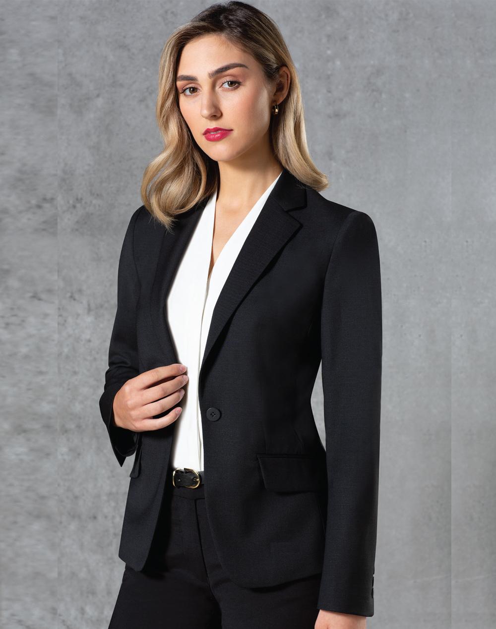 9447 Black One Button Jacket