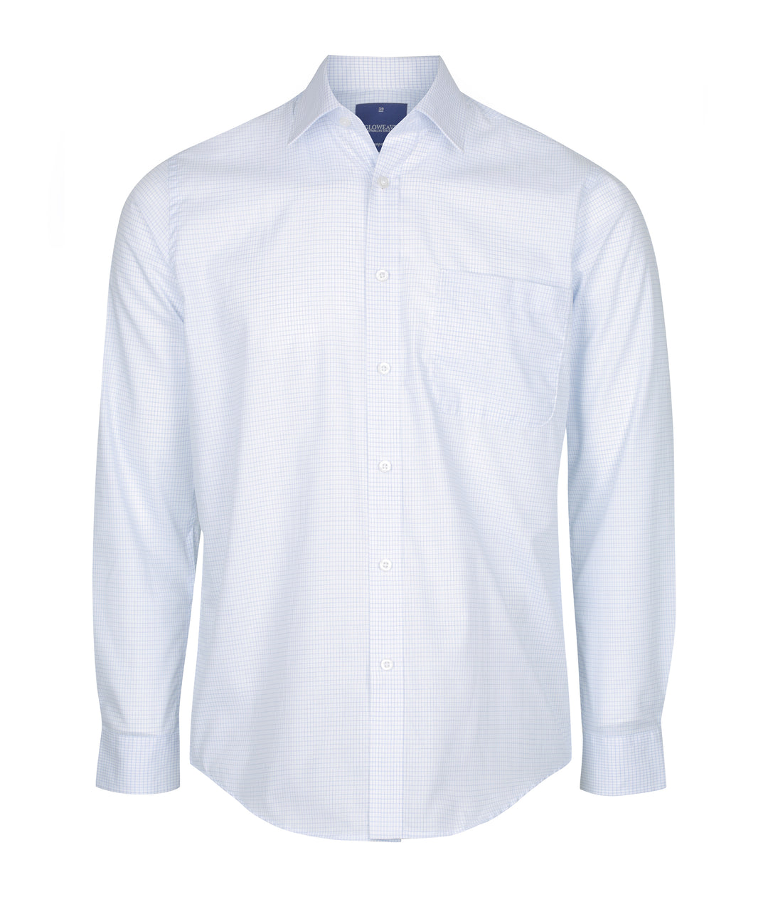 Men's Textured Mini Check Long Sleeve Shirt - 1295L