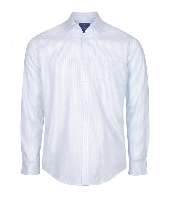 Men's Textured Mini Check Long Sleeve Shirt - 1295L