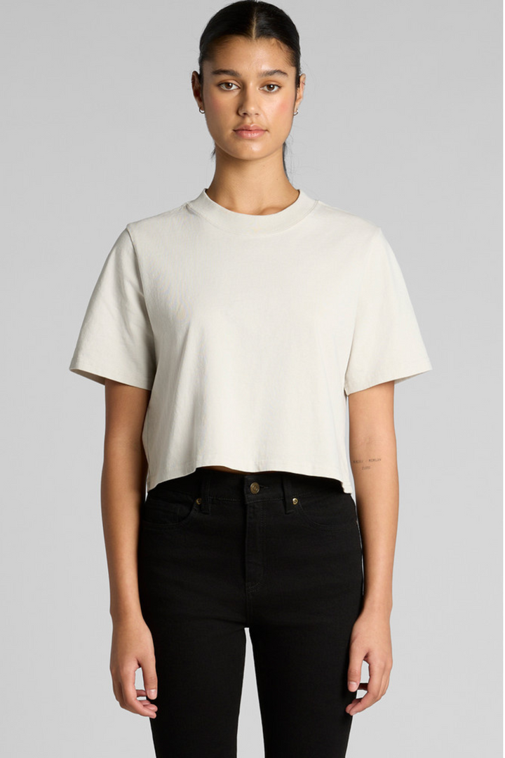 Womens Wo's Heavy Faded Crop Tee - 4089