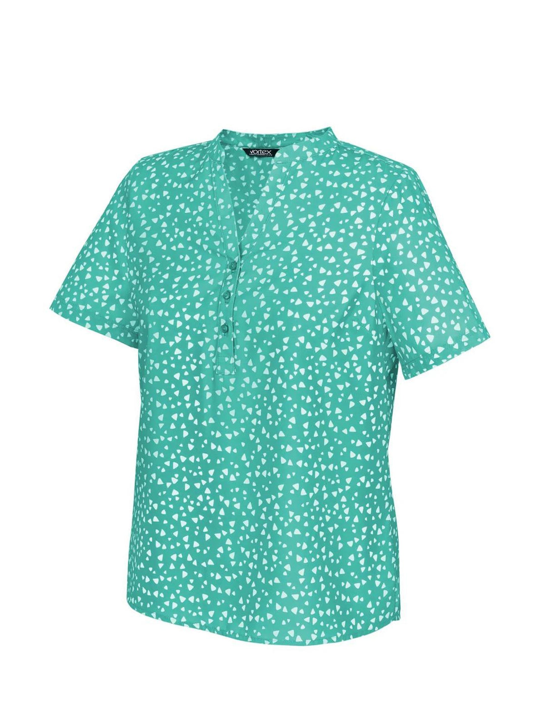 Bella 3 Button Neck Short Sleeve Top