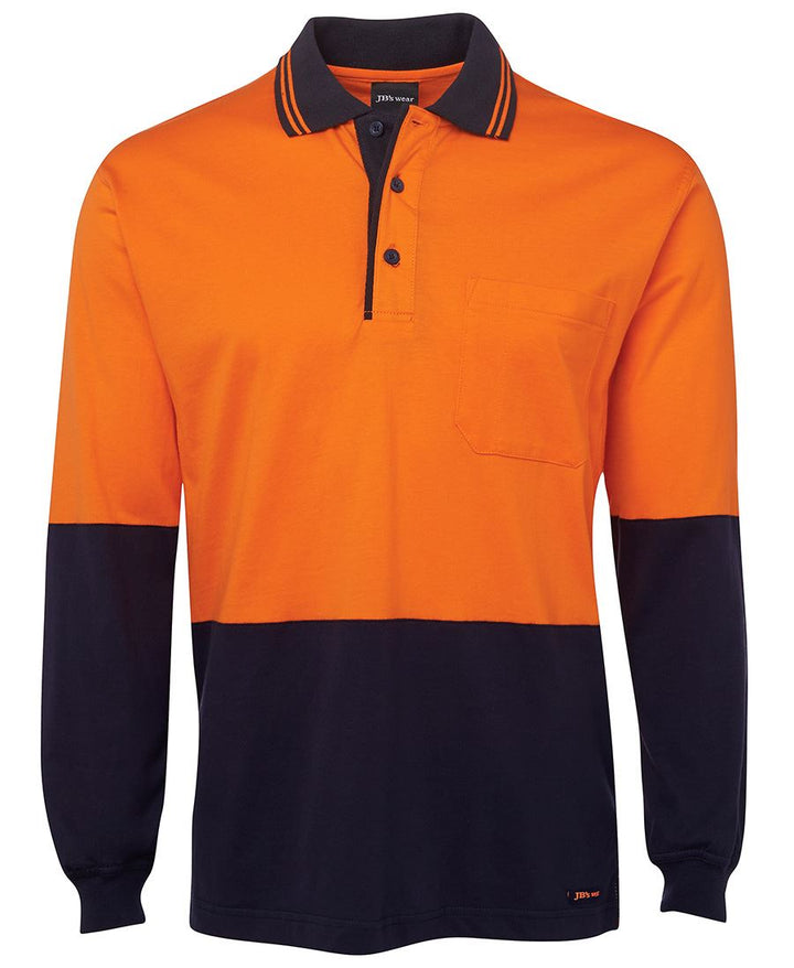 JB's Hi Vis Long Sleeve Cotton Polo - 6CPHL