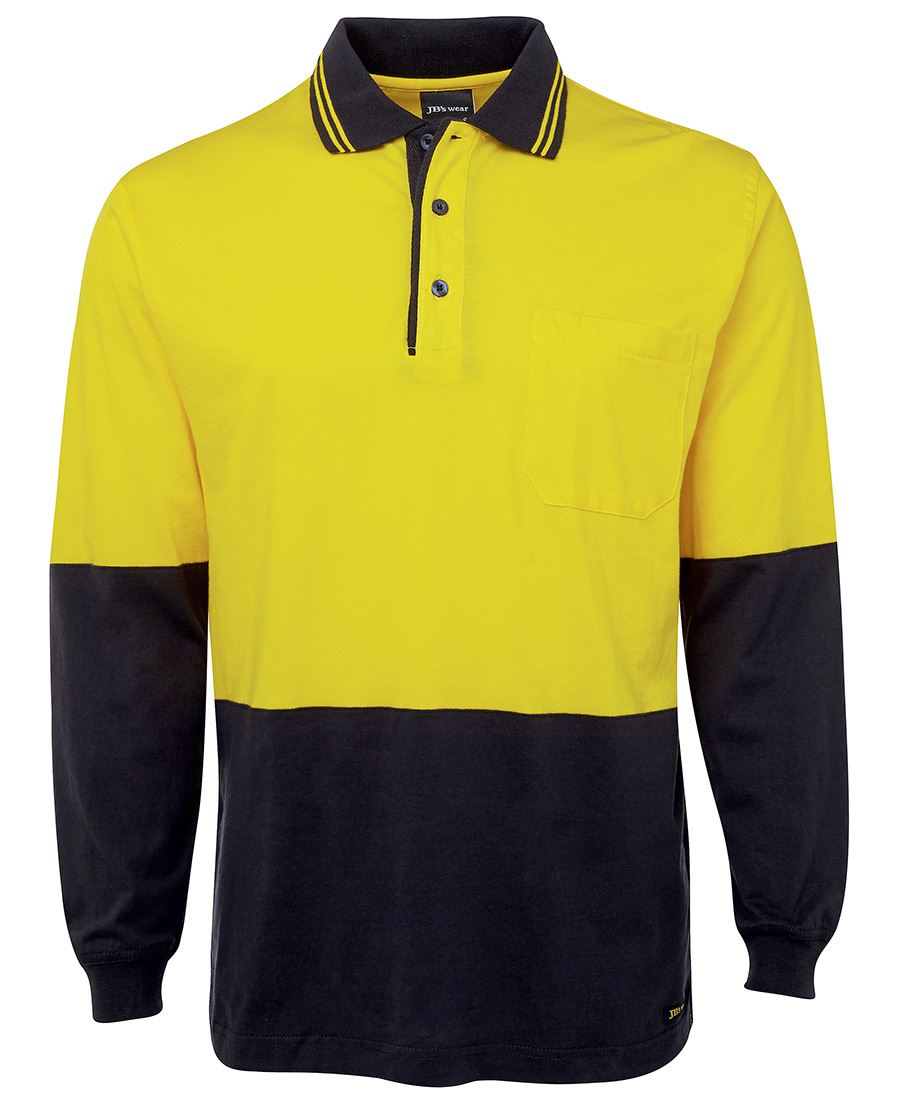 JB's Hi Vis Long Sleeve Cotton Polo - 6CPHL