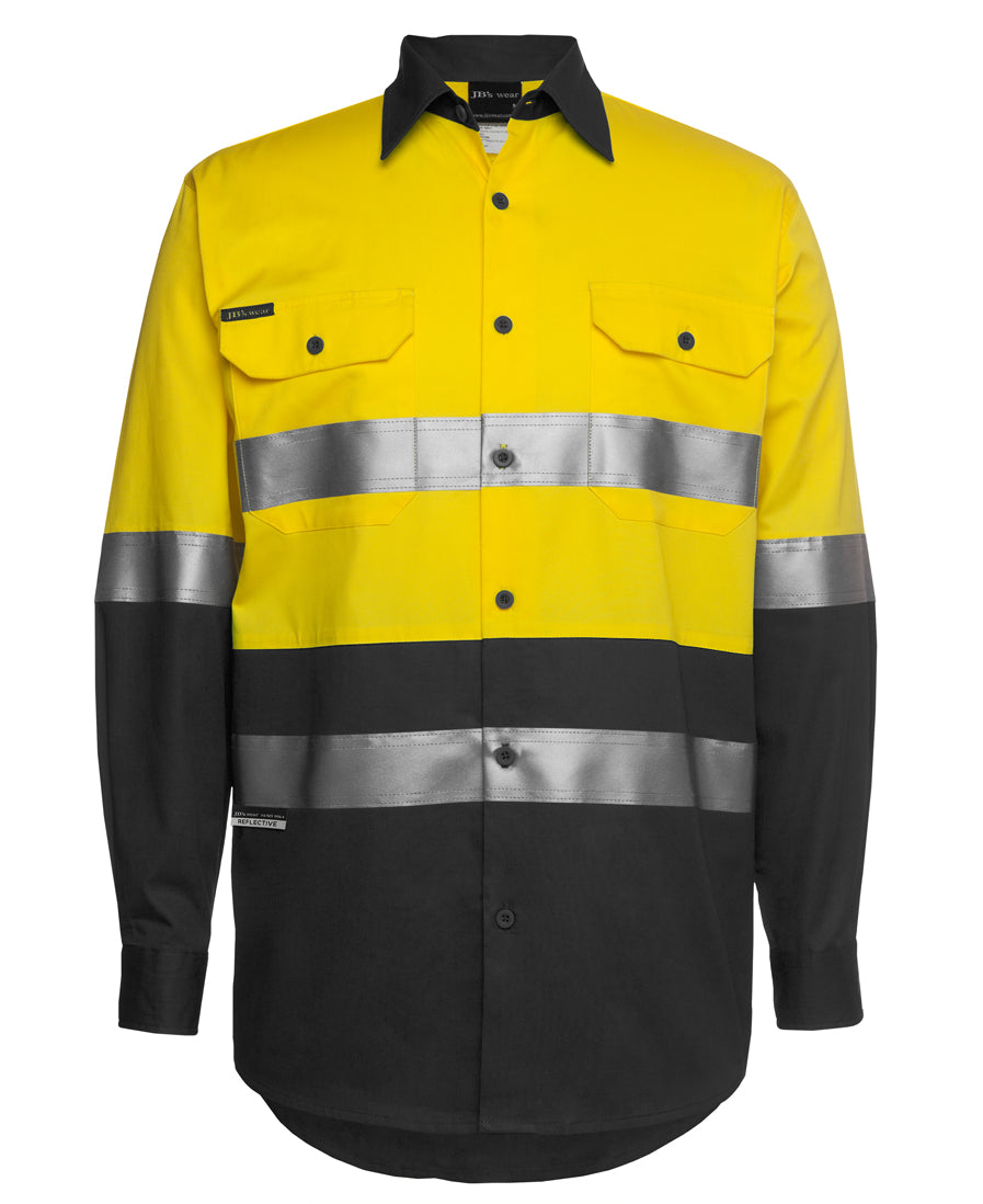 JB's Hi Vis Long Sleeve (D+N) 150g Work Shirt - 6DNWL (5 Colours)