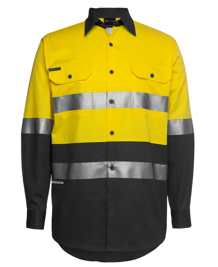 JB's Hi Vis Long Sleeve (D+N) 150g Work Shirt - 6DNWL (5 Colours)