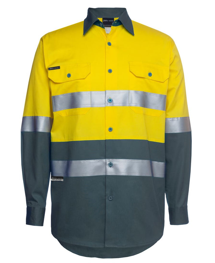 JB's Hi Vis Long Sleeve (D+N) 150g Work Shirt - 6DNWL (5 Colours)
