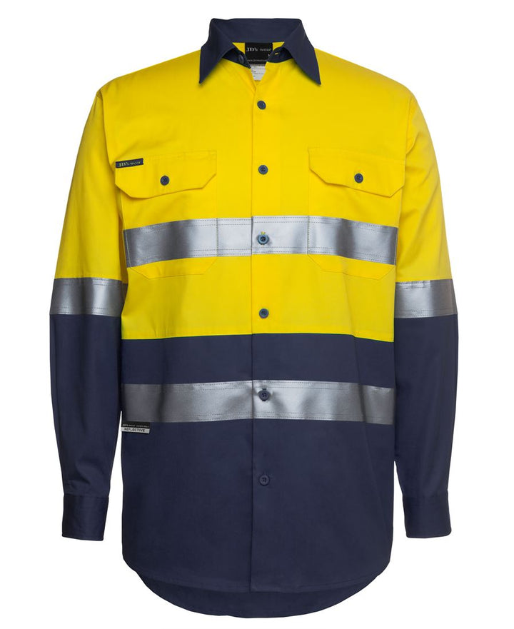 JB's Hi Vis Long Sleeve (D+N) 150g Work Shirt - 6DNWL (5 Colours)