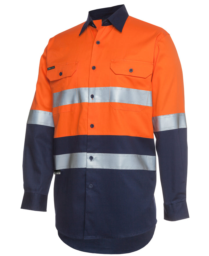 JB'S Hi Vis (D+N) Long Sleeve 190G Work Shirt - 6HLS