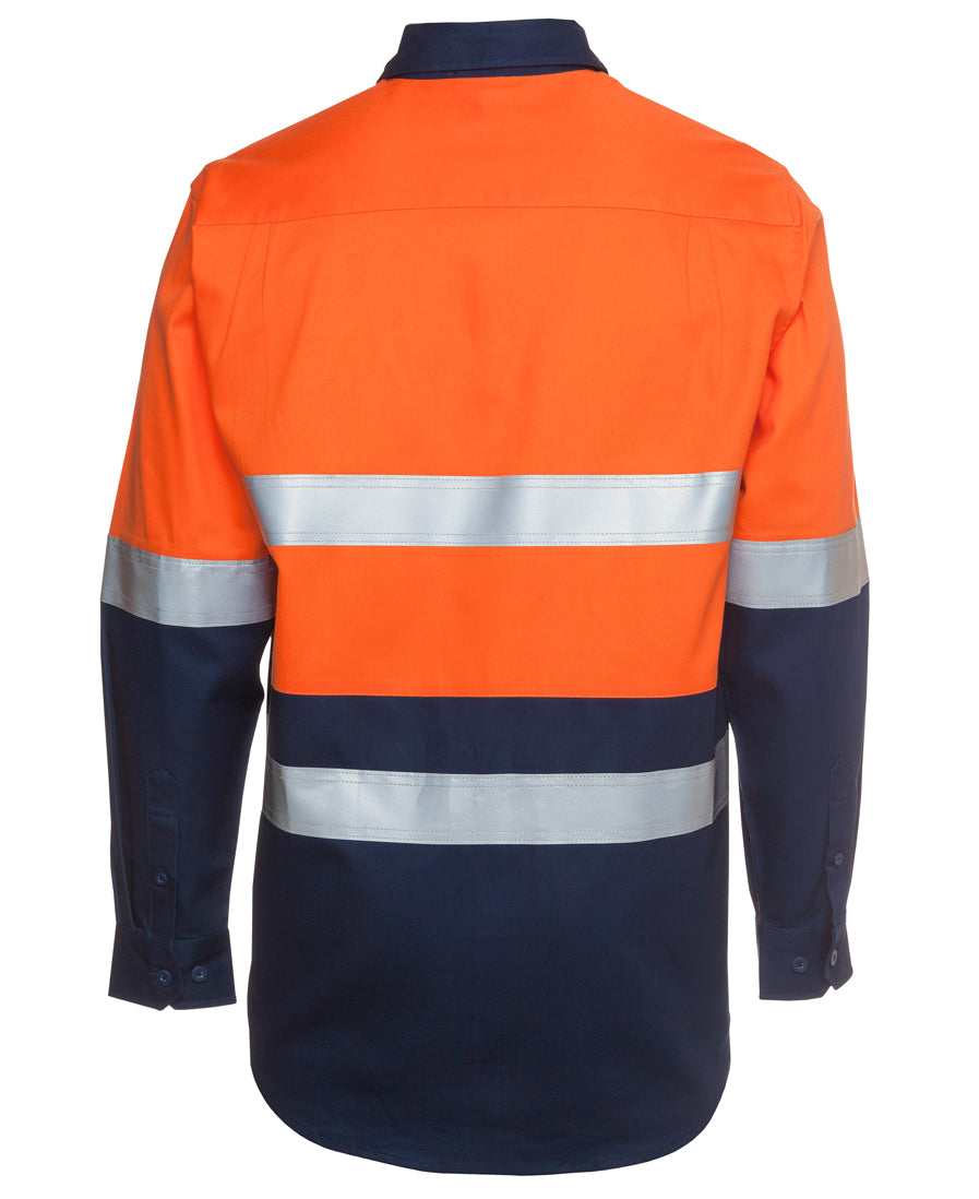JB'S Hi Vis (D+N) Long Sleeve 190G Work Shirt - 6HLS