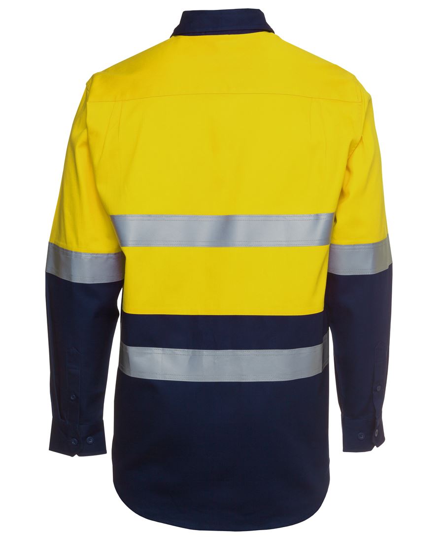 JB'S Hi Vis (D+N) Long Sleeve 190G Work Shirt - 6HLS