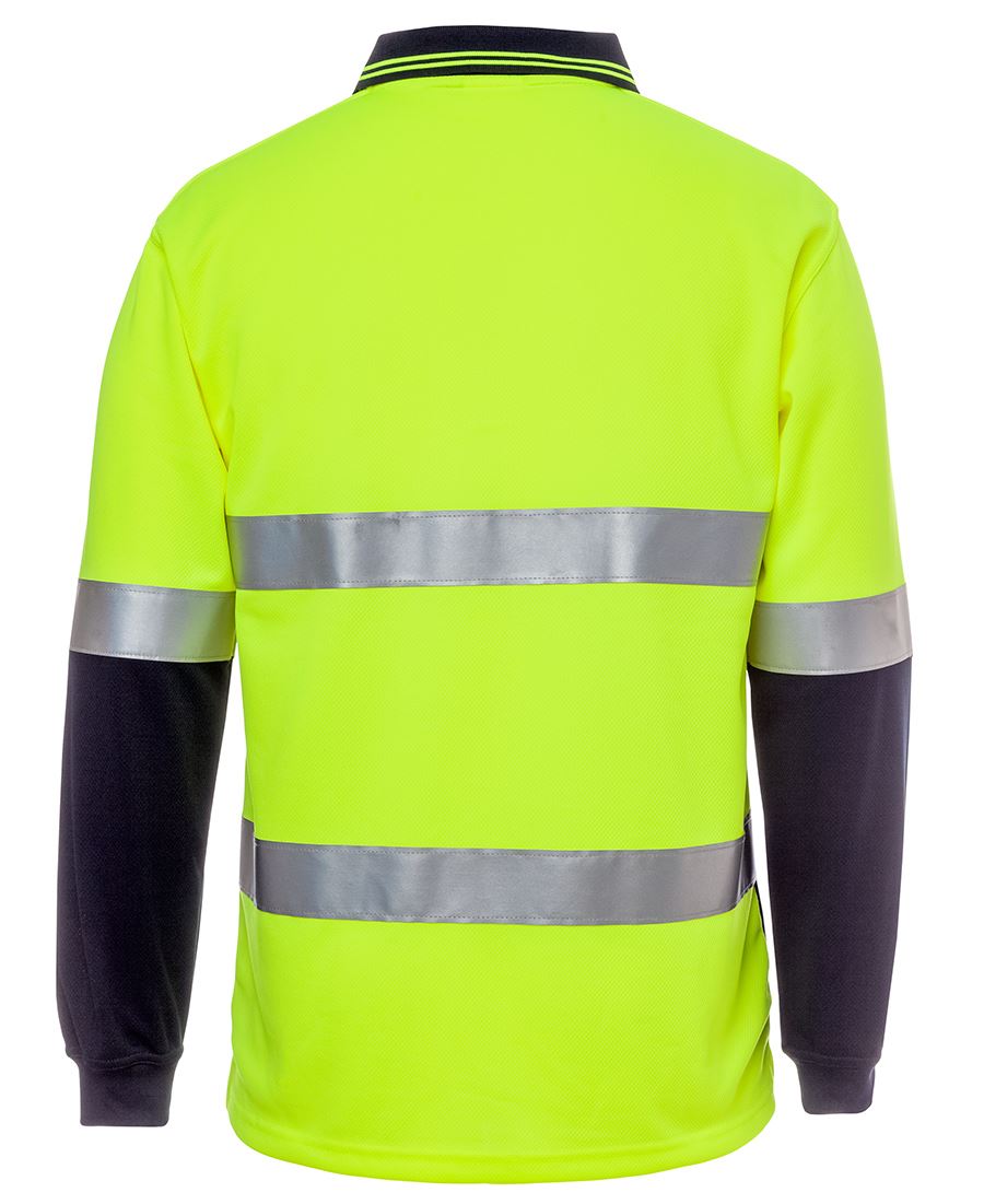JB's Hi Vis Long Sleeve (D+N) Cotton Back Polo - 6HMCB