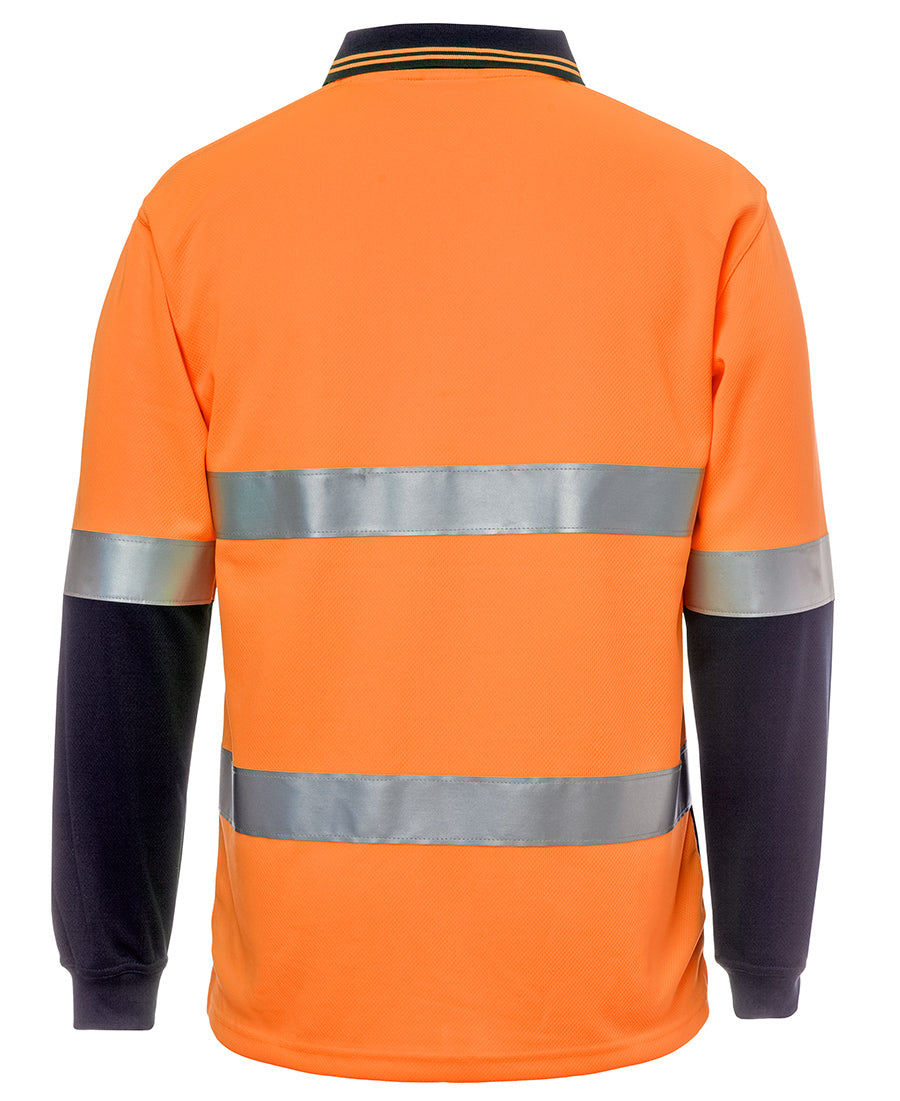 JB's Hi Vis Long Sleeve (D+N) Cotton Back Polo - 6HMCB