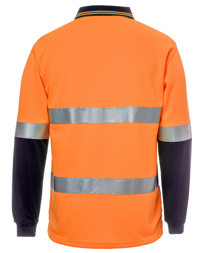 JB's Hi Vis Long Sleeve (D+N) Cotton Back Polo - 6HMCB