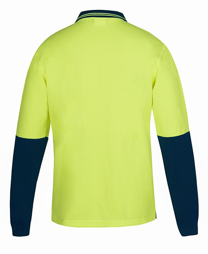 JB's Hi Vis Long Sleeve Non Button Polo - 6HNBL