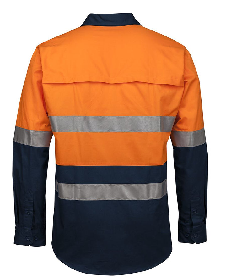 JB's Hi Vis (D+N) Close Front Long Sleeve 150g Work Shirt - 6HWCS