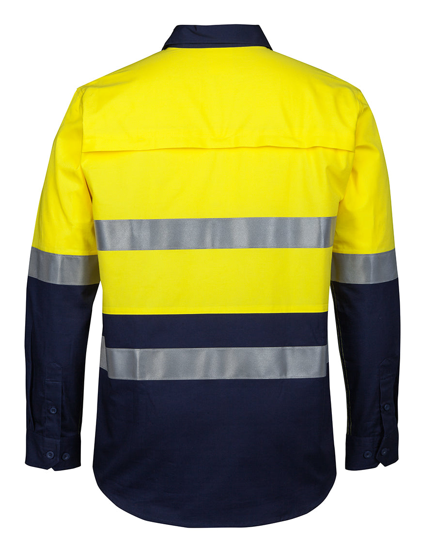 JB's Hi Vis (D+N) Close Front Long Sleeve 150g Work Shirt - 6HWCS