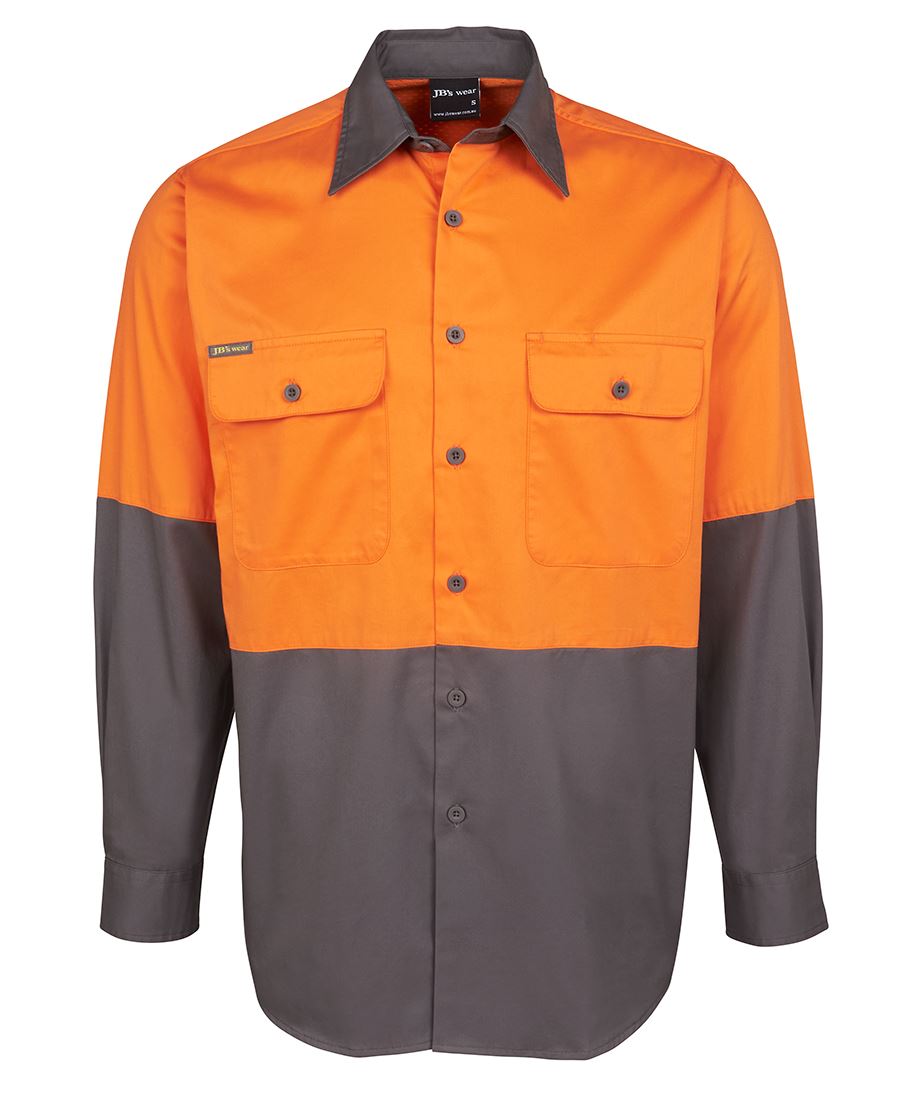 JB's Hi Vis Long Sleeve 150g Work Shirt - 6HWSL