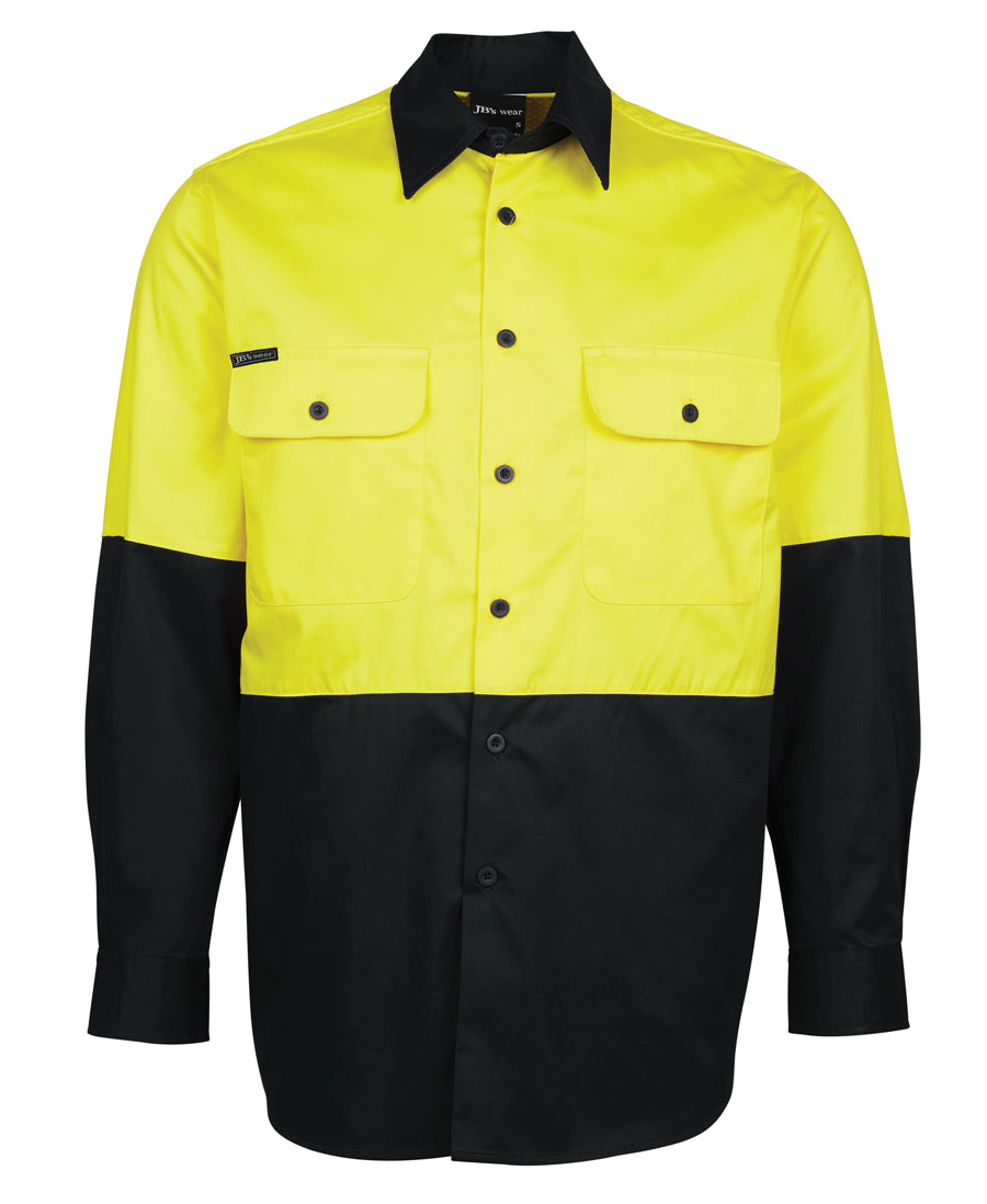 JB's Hi Vis Long Sleeve 150g Work Shirt - 6HWSL