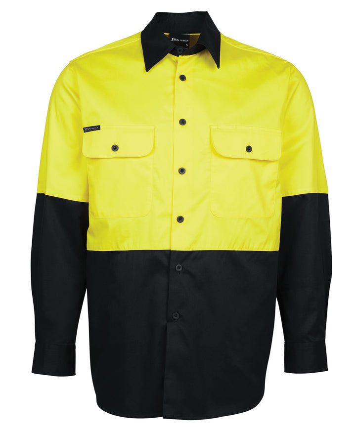 JB's Hi Vis Long Sleeve 150g Work Shirt - 6HWSL