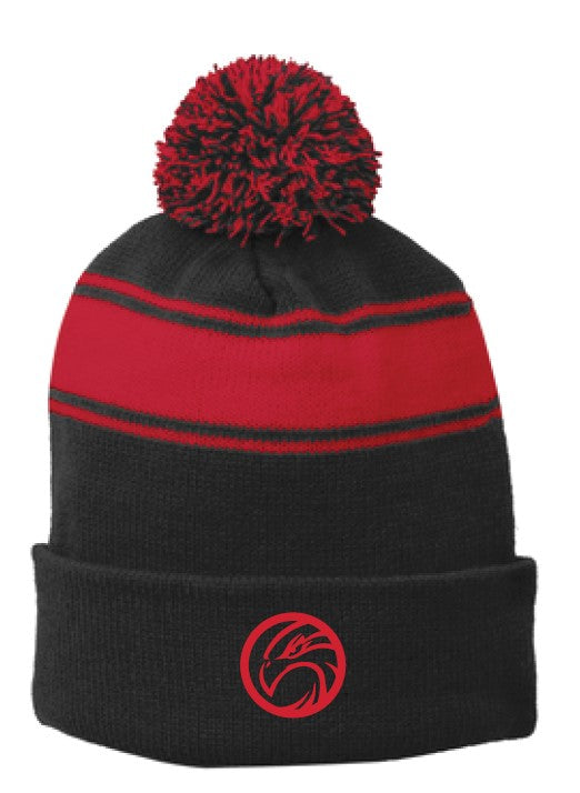 Rollerhawks Stripe Pom Pom Beanie - STC28