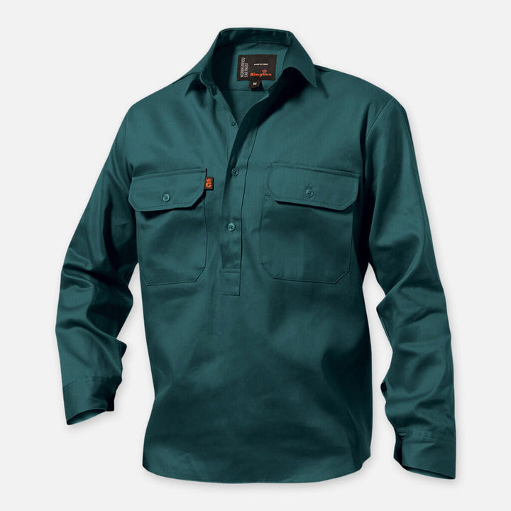 Originals Long Sleeve Closed Front Cotton Drill Work Shirt - K04020