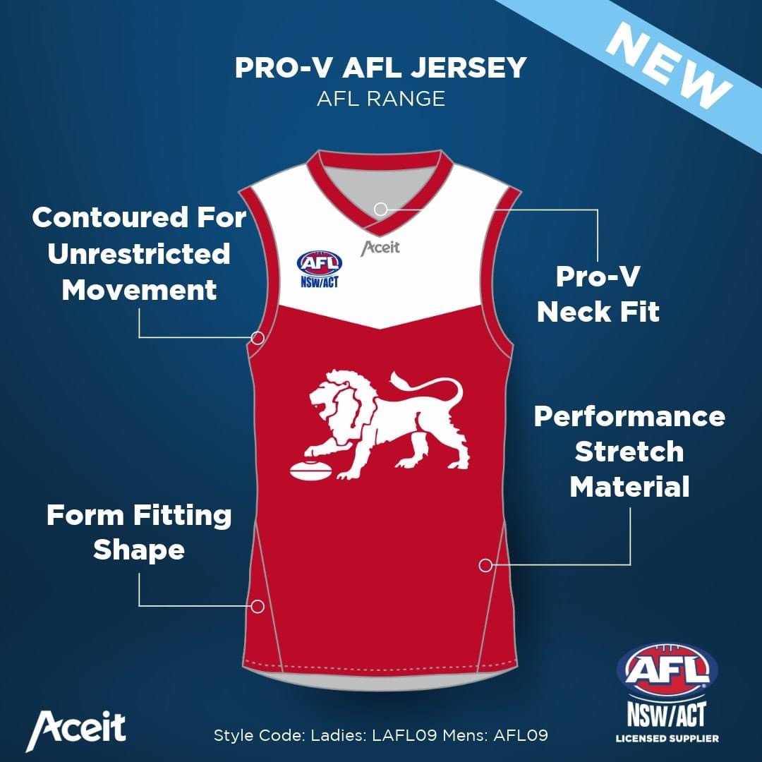 Aceit Custom AFL Womens Pro V Jersey Guernsey LAFL09