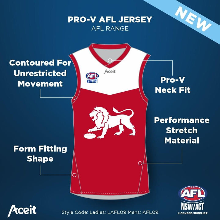 Aceit Custom AFL Womens Pro V Jersey Guernsey LAFL09