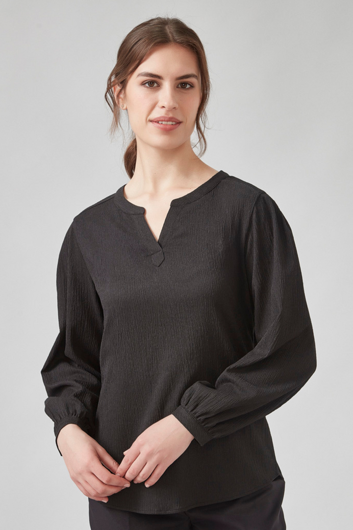 Womens Ruche Long Sleeve Blouse - RU568LL