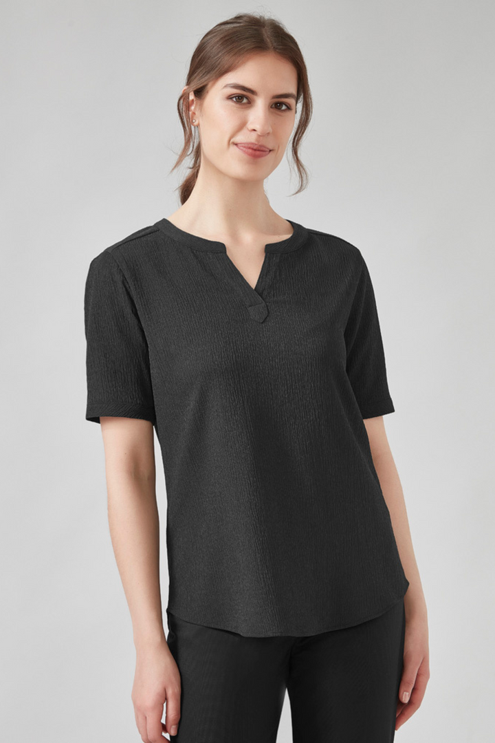 Womens Ruche Short Sleeve Blouse - RU568LS