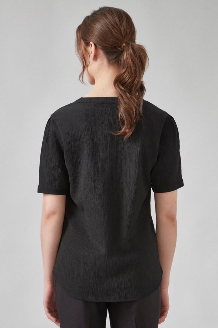 Womens Ruche Short Sleeve Blouse - RU568LS