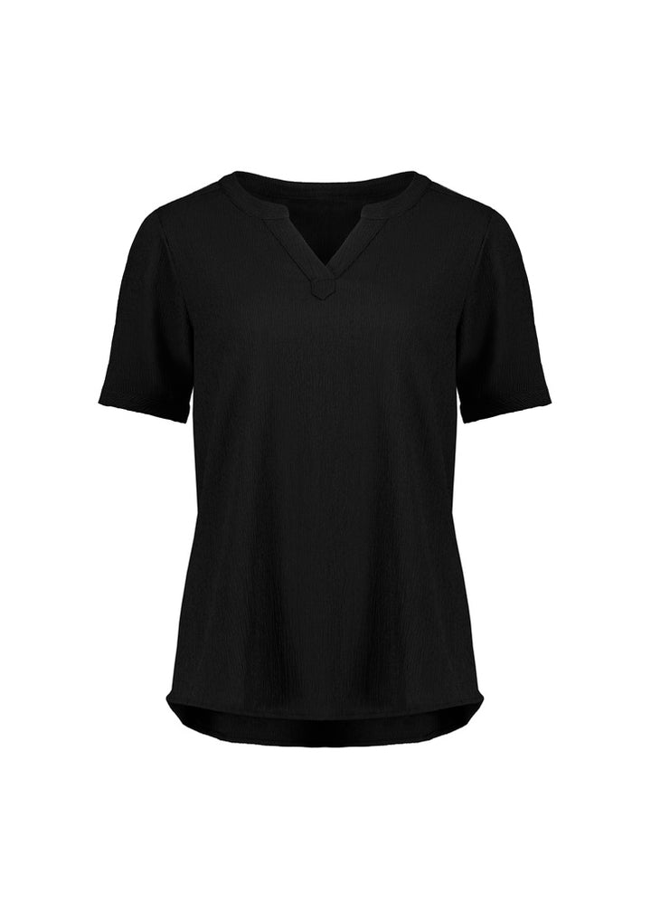 Womens Ruche Short Sleeve Blouse - RU568LS