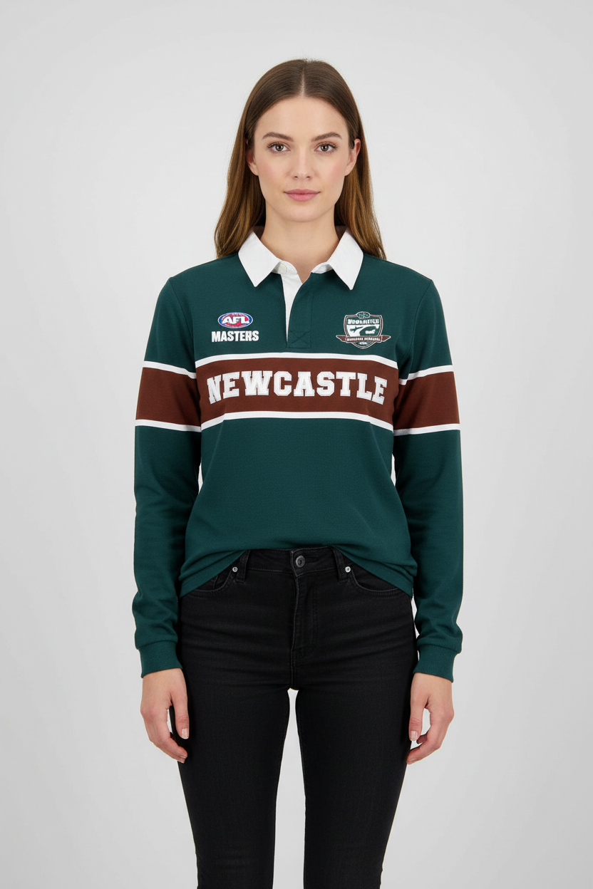 AFL Masters Newcastle 2026 Retro Long Sleeve Polo Jersey