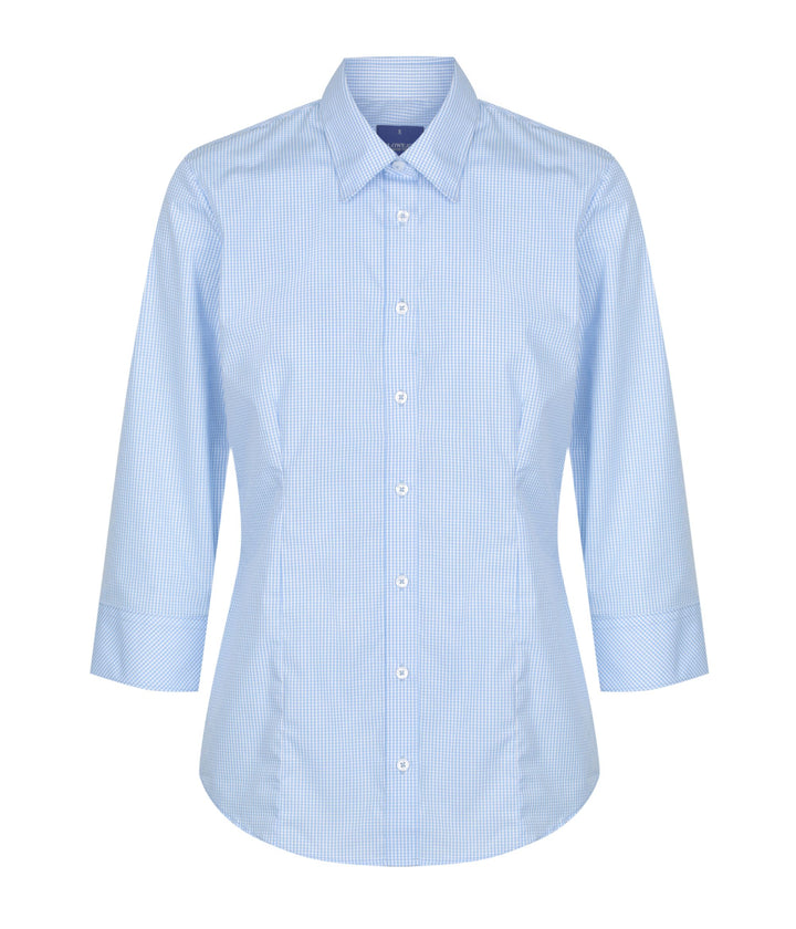 Women's Gingham 3/4 Sleeve Shirt - 1637WZ