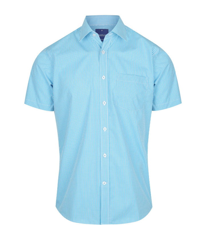 Men's Gingham Short Sleeve Shirt - 1637S (4 colours)
