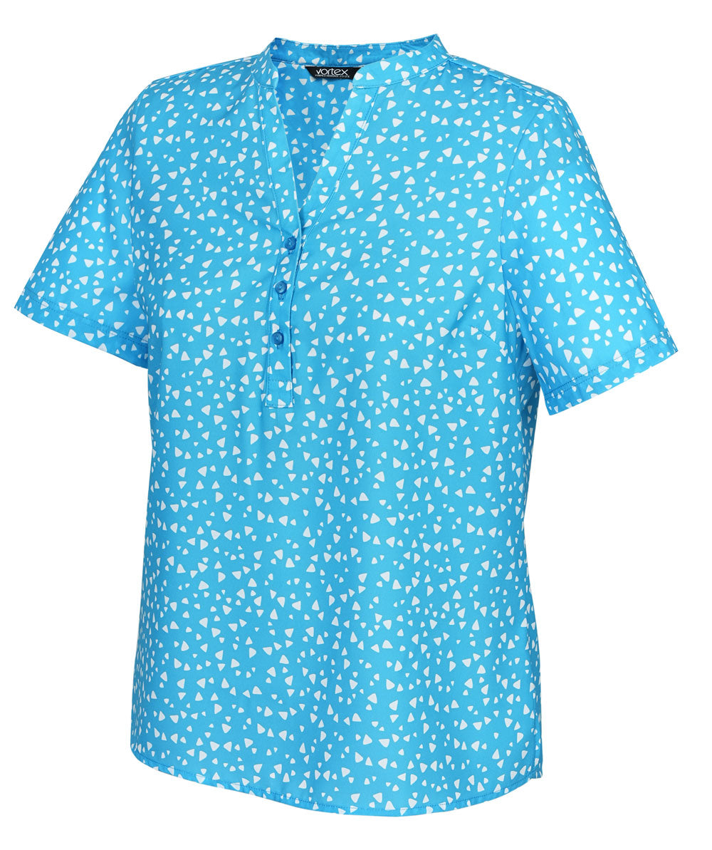 Bella 3 Button Neck Short Sleeve Top
