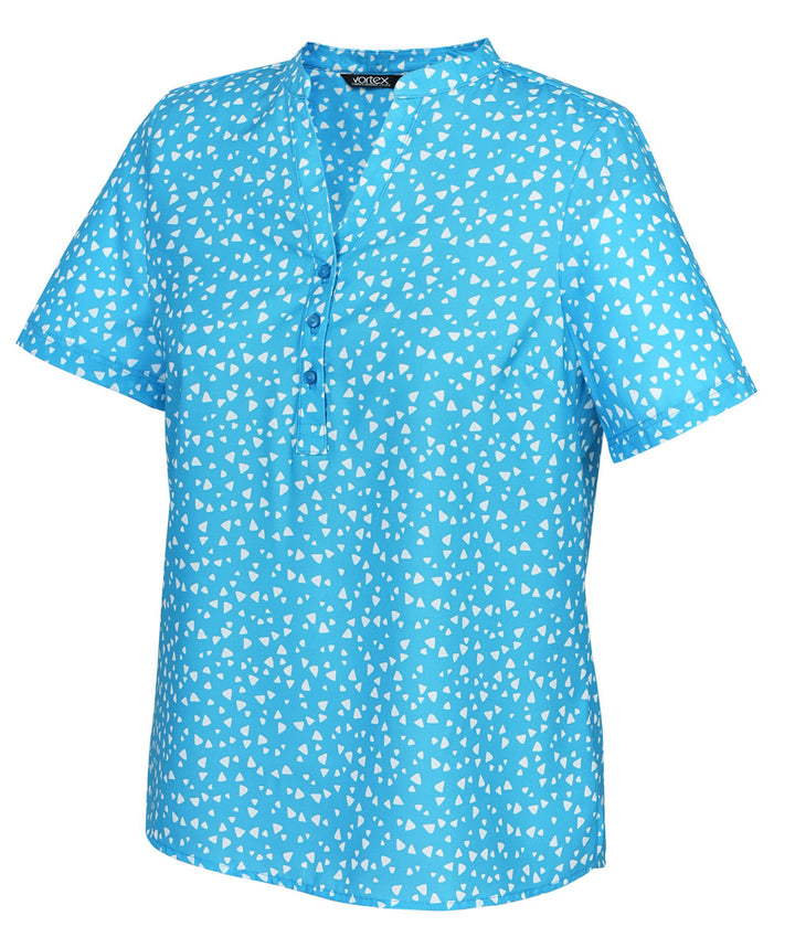 Bella 3 Button Neck Short Sleeve Top