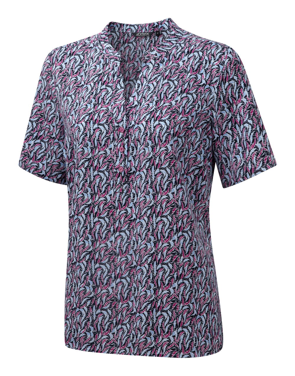 Billie 3 Button Neck Short Sleeve Top