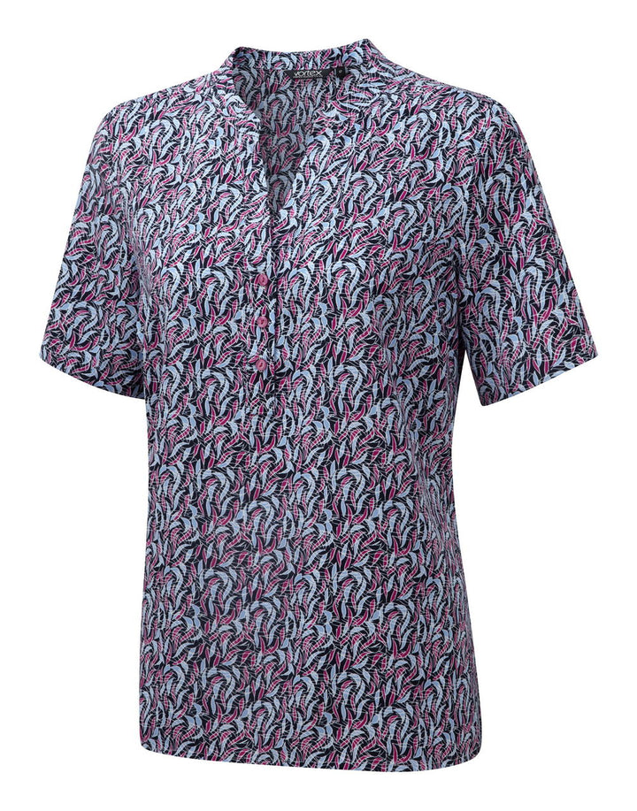 Billie 3 Button Neck Short Sleeve Top