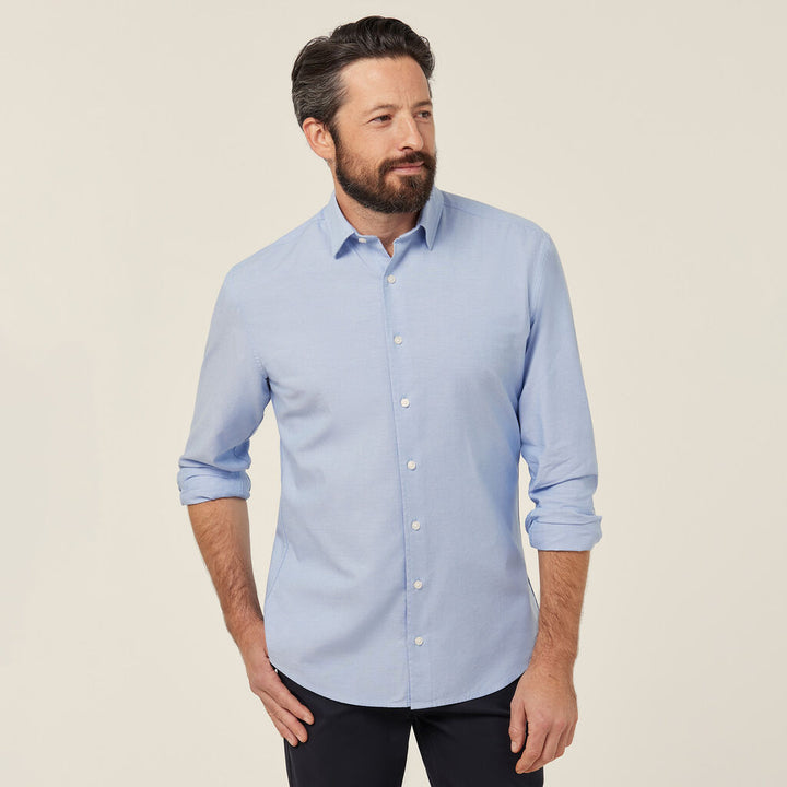 Cotton Chambray Long Sleeve Shirt - CATJJU