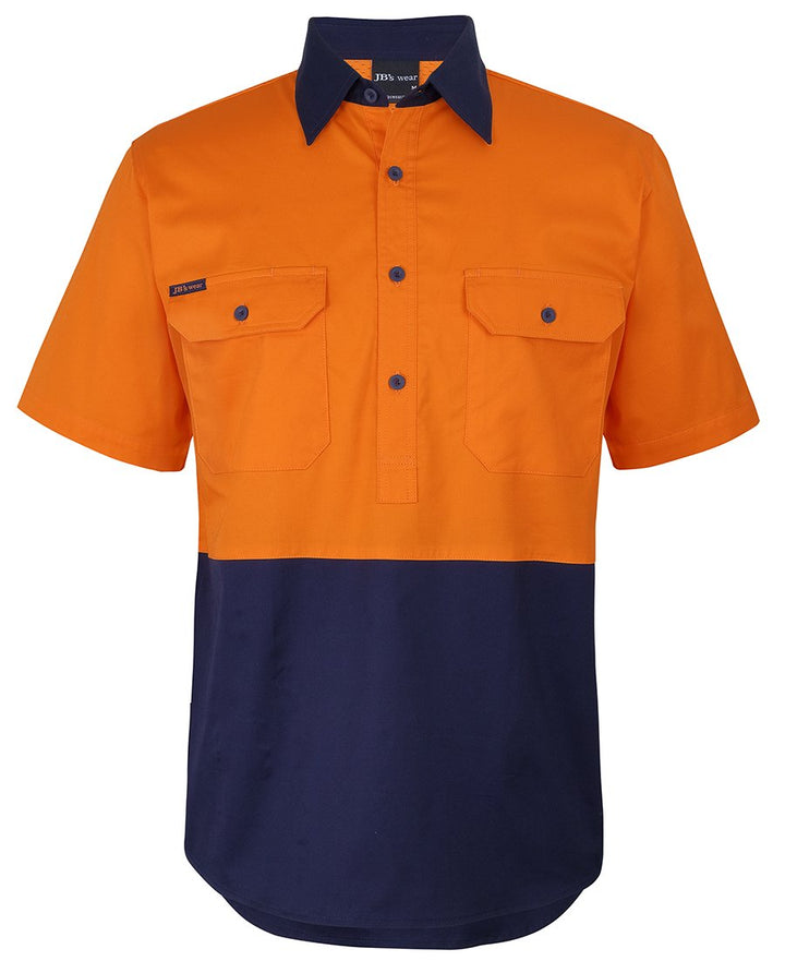 JB's Hi Vis Close Front Short Sleeve 150G Work Shirt - 6HVCW