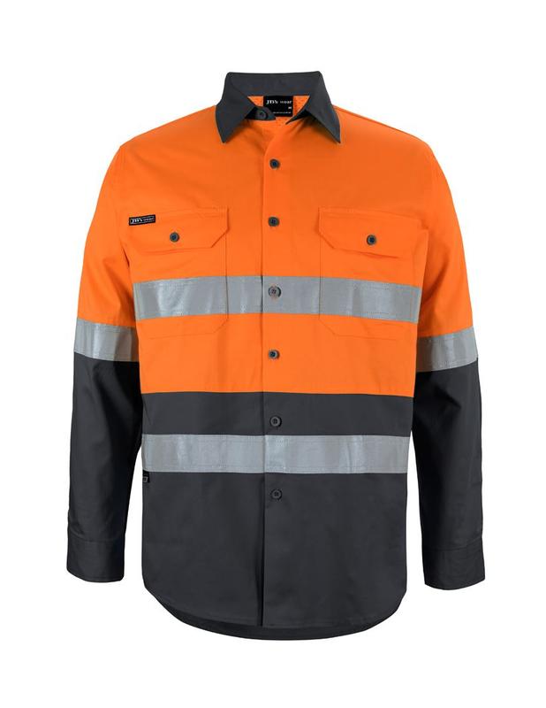 JB's Hi Vis Long Sleeve (D+N) 150g Work Shirt - 6DNWL (4 Colours)