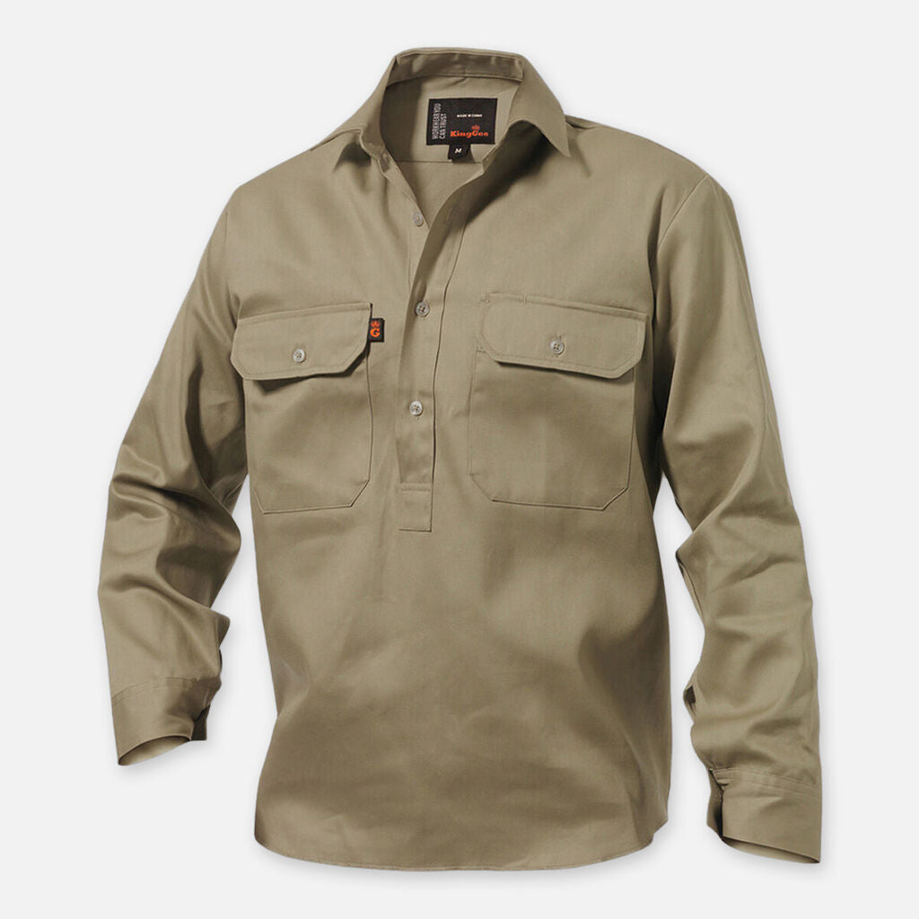 Originals Long Sleeve Closed Front Cotton Drill Work Shirt - K04020