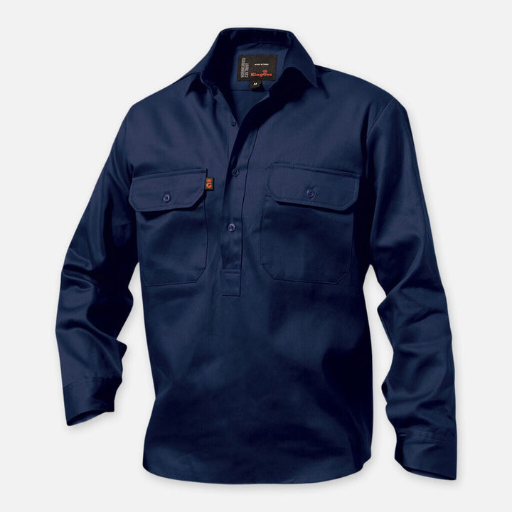 Originals Long Sleeve Closed Front Cotton Drill Work Shirt - K04020