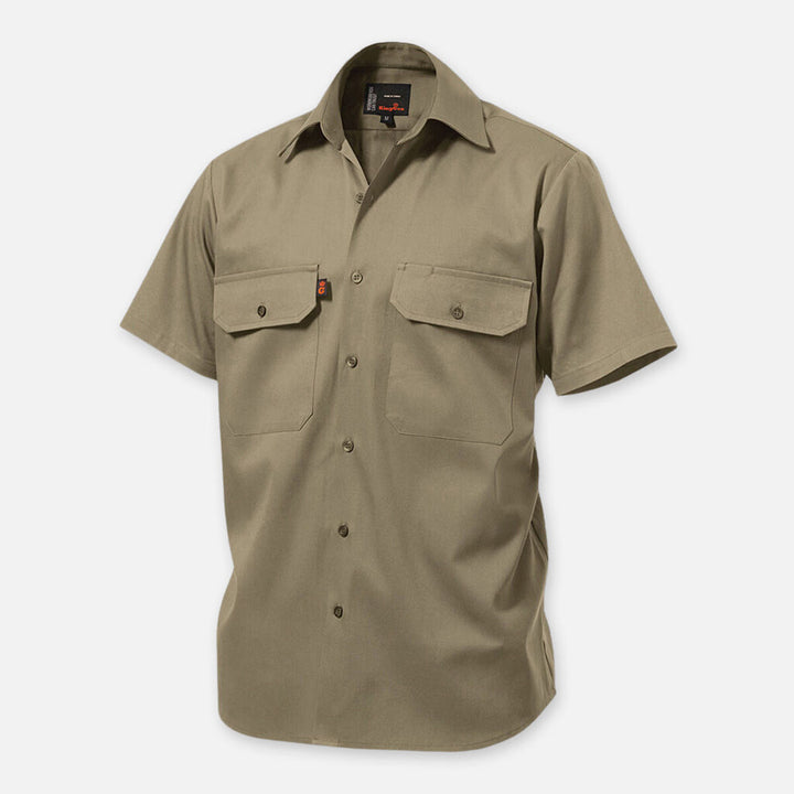 Originals Short Sleeve Open Front Cotton Drill Work Shirt - K04030