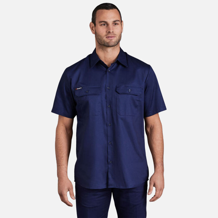 Originals Short Sleeve Open Front Cotton Drill Work Shirt - K04030