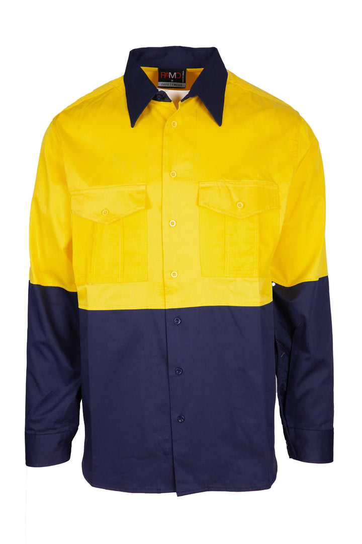 Combed Cotton Drill Long Sleeve Shirts - S007ML