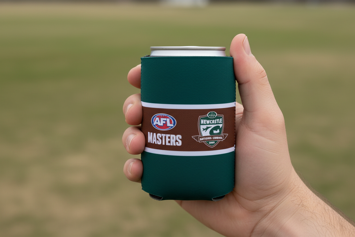 AFL Masters Newcastle 2026 Stubby Cooler with Base