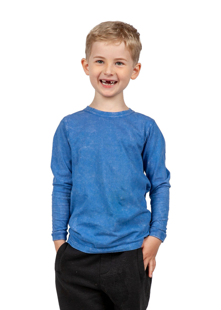 Kid's Stone Wash Long Sleeve T-shirt - T228KS