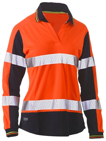 WSC - Ladies Taped Two Tone Hi Vis V-Neck Polo BKL6225T