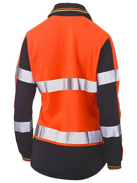 WSC - Ladies Taped Two Tone Hi Vis V-Neck Polo BKL6225T